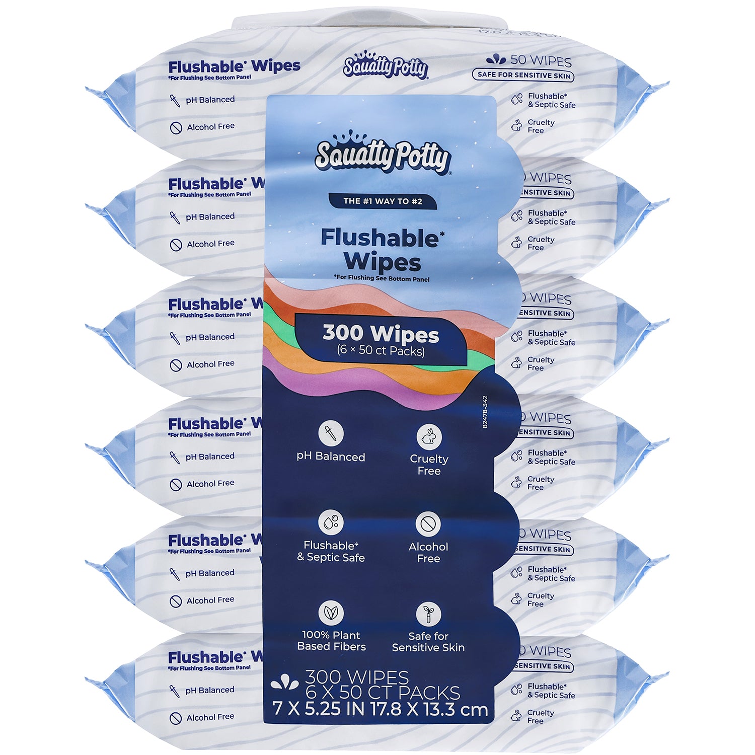 FLUSHABLE WIPES – 300 Wipes 6 x 50ct Packs)